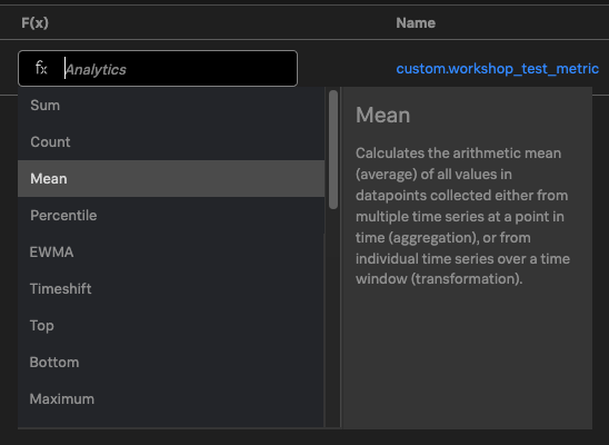 Analytics functions in Splunk Observability