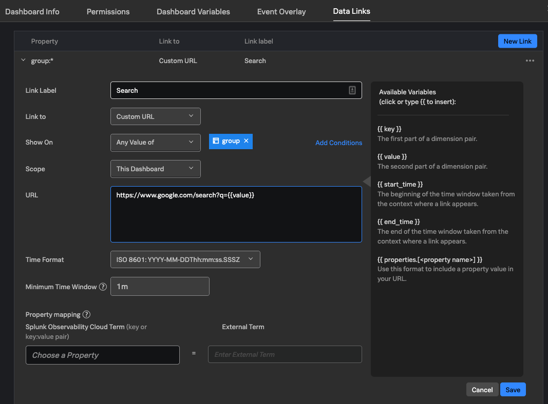 Data links configuration